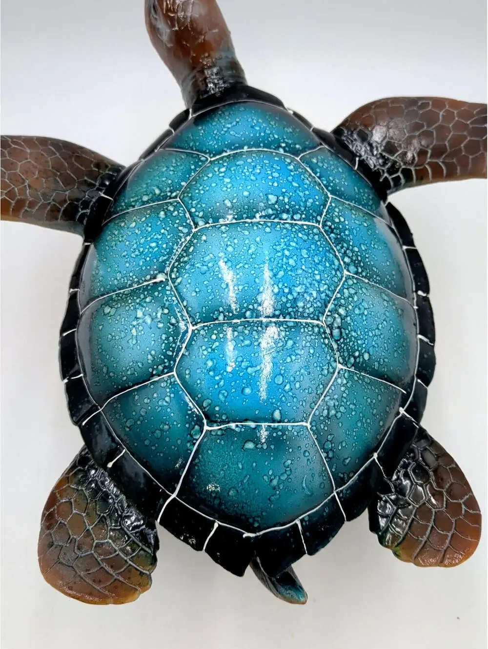 Design Toscano Blue Turquoise Aqua Sea Turtle Medium - Polyresin - 12" x 7" NEW - Picture 7 of 15
